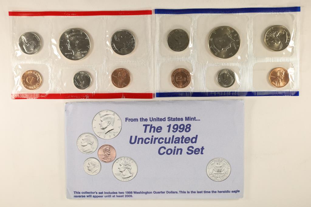 1998 US MINT SET (UNC) P/D (WITH ENVELOPE) (1 of 2)