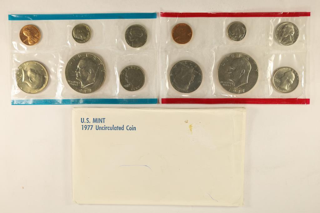 1977 US MINT SET (UNC) P/D (WITH ENVELOPE) (1 of 2)