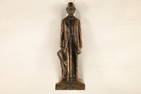 METAL/BRONZE ABRAHAM LINCOLN STATUE. L.A. FLECK