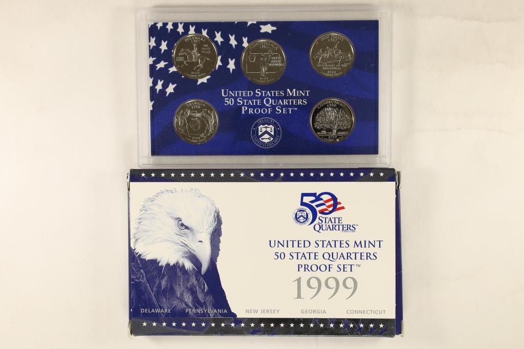 1999 US 50 STATE QUARTERS PROOF SET WITH BOX (1 of 2)
