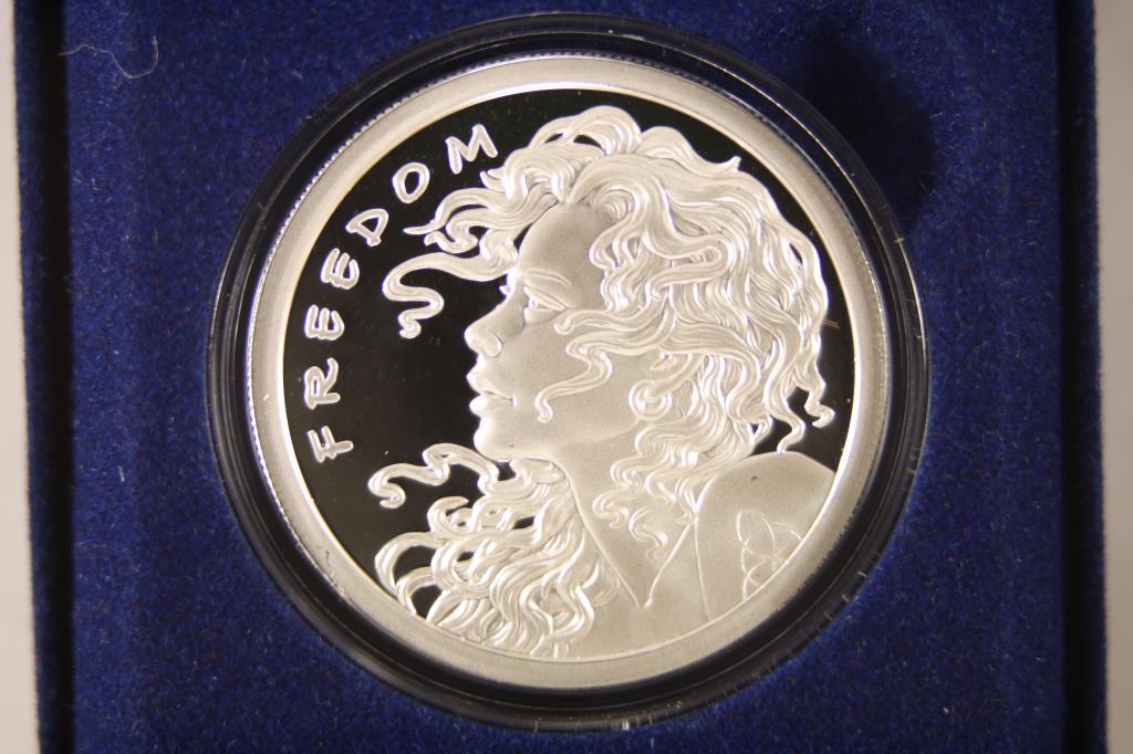 1 TROY OZ .999 FINE SILVER PF ROUND "FREE REIGN" (1 of 4)