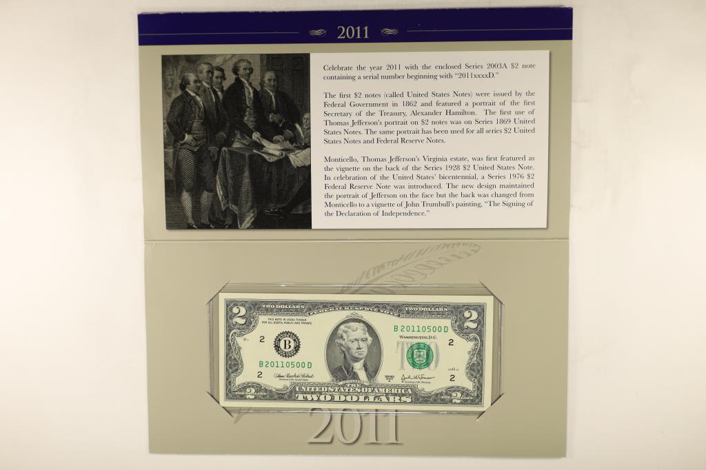 2011 NEW YORK US $2 NOTE FEATURES A 2003A FRN (1 of 4)