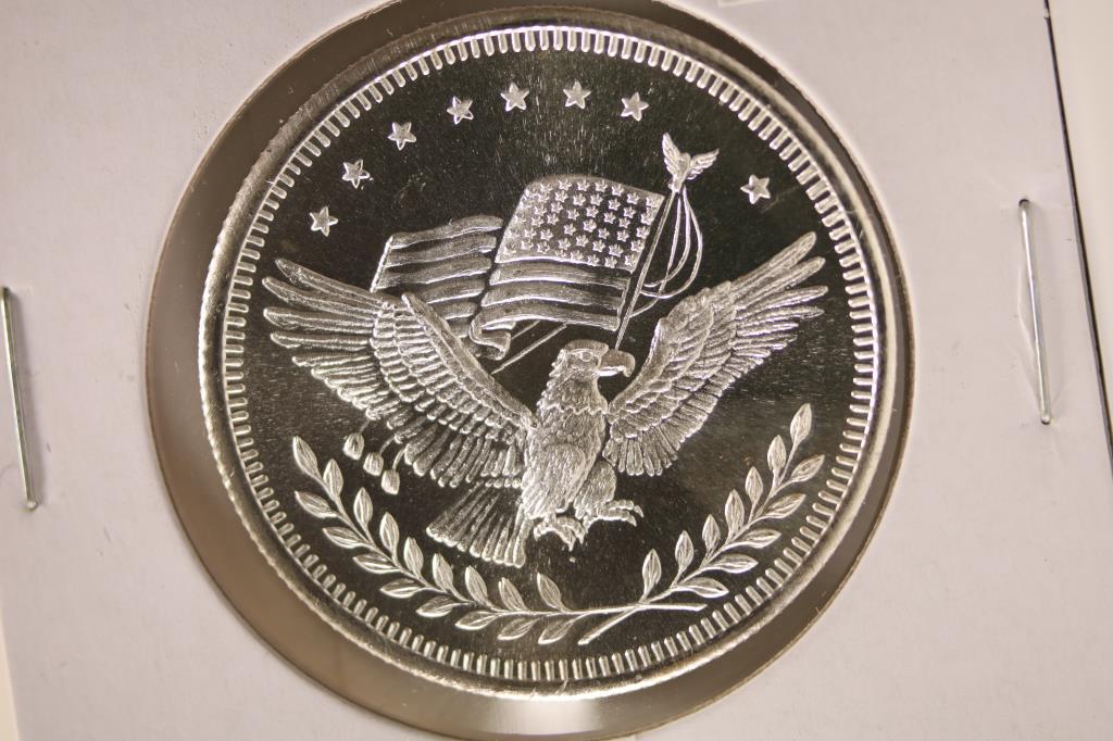 1 TROY OZ .999 FINE SILVER PROOF ROUND. "SILVER (1 of 2)