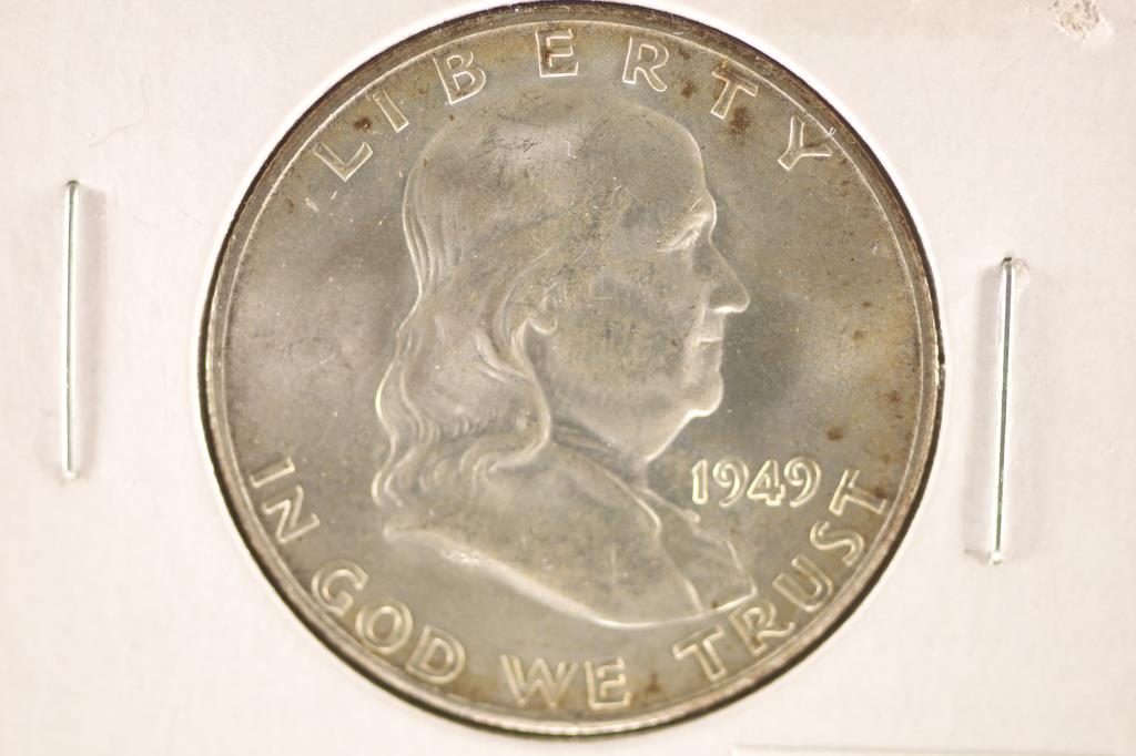 1949-S SILVER FRANKLIN HALF DOLLAR BU (1 of 2)
