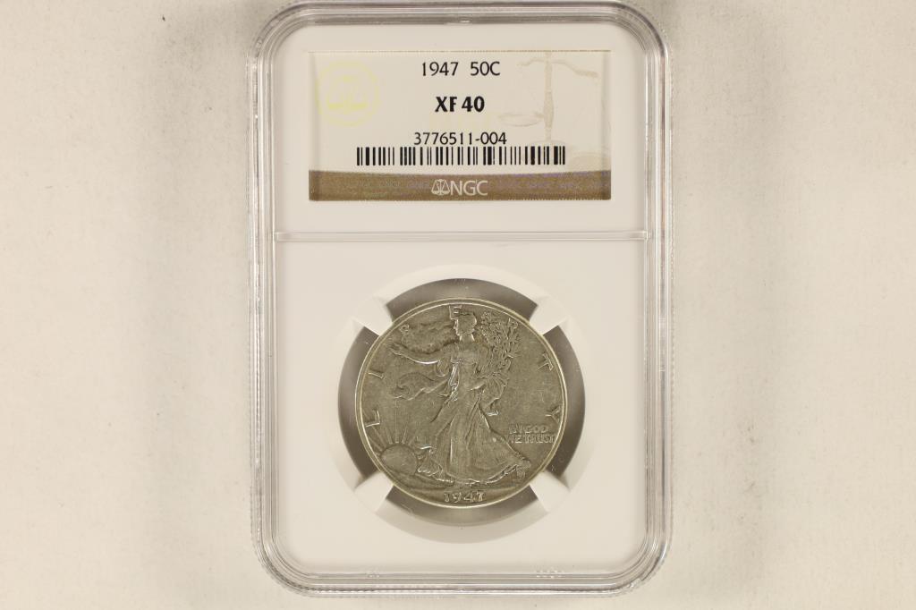 1947 SILVER WALKING LIBERTY HALF DOLLAR NGC XF40 (1 of 2)