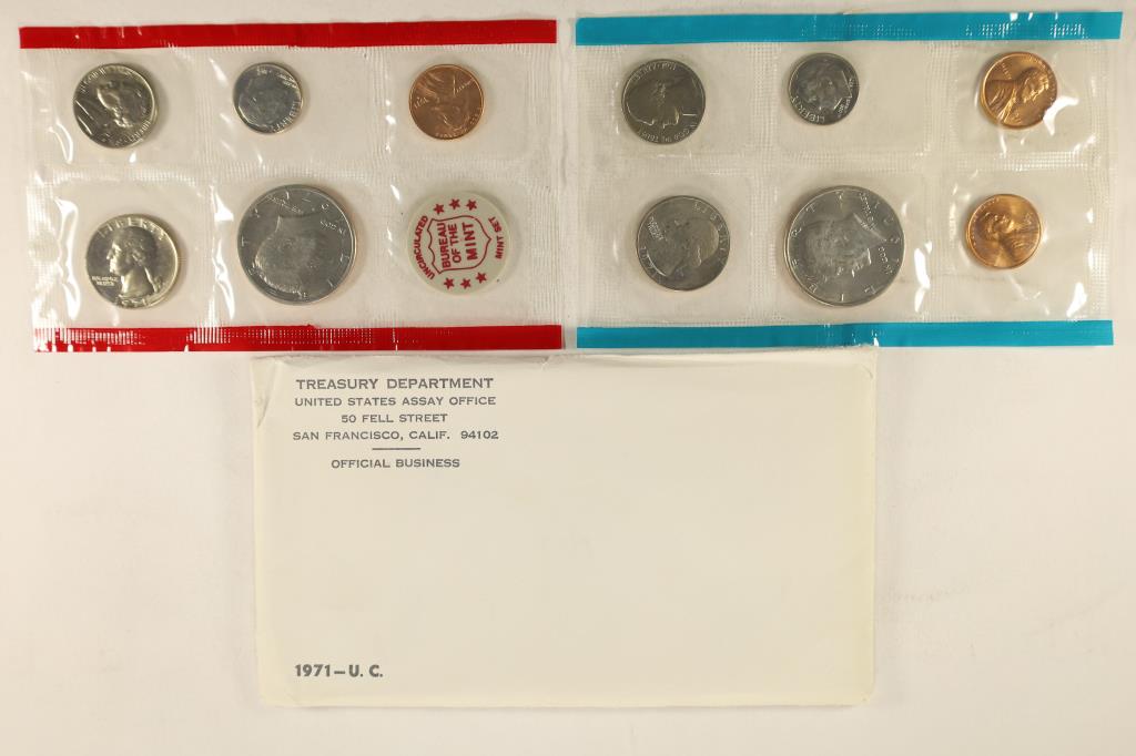 1971 US MINT SET (UNC) P/D/S (WITH ENVELOPE) (1 of 2)