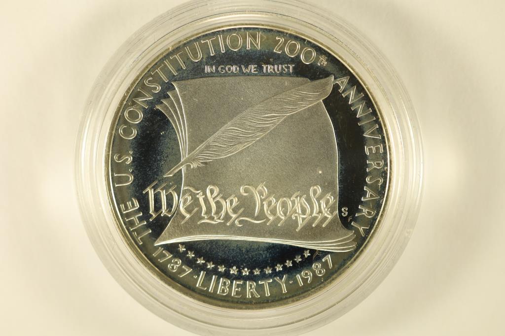 1987-S US CONSTITUTION SILVER DOLLAR PF IN (1 of 2)