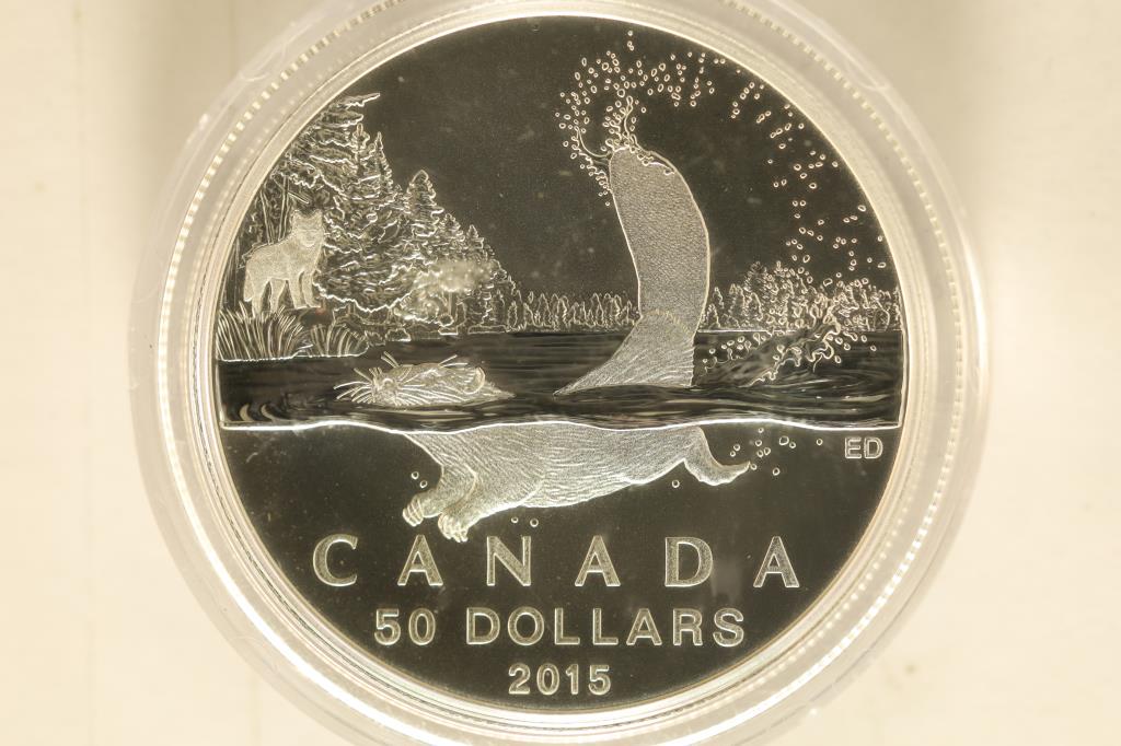 2015 CANADA SILVER $50 BRILLIANT UNC CANADA BEAVER (1 of 2)