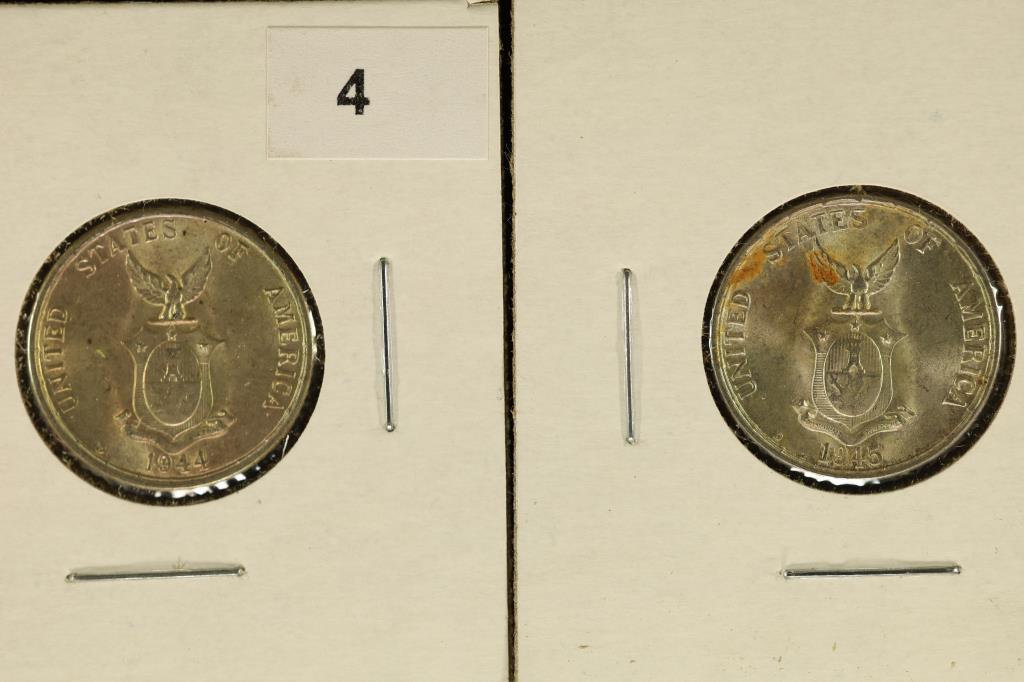 1944-D & 1945-D SILVER US/PHILIPPINES 20 CENTAVOS (1 of 2)