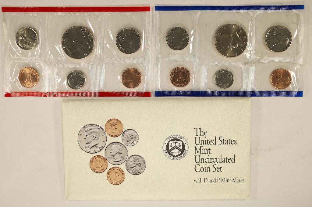1992 US MINT SET (UNC) P/D (WITH ENVELOPE) (1 of 2)