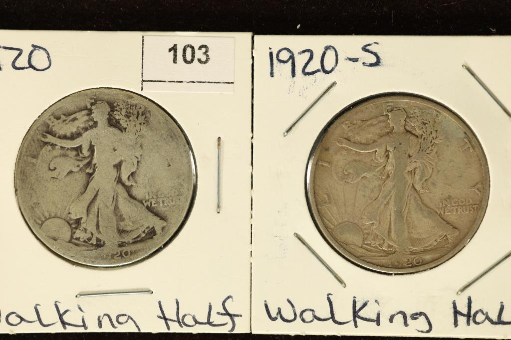 1920 & 1920-S SILVER WALKING LIBERTY HALF DOLLARS (1 of 2)