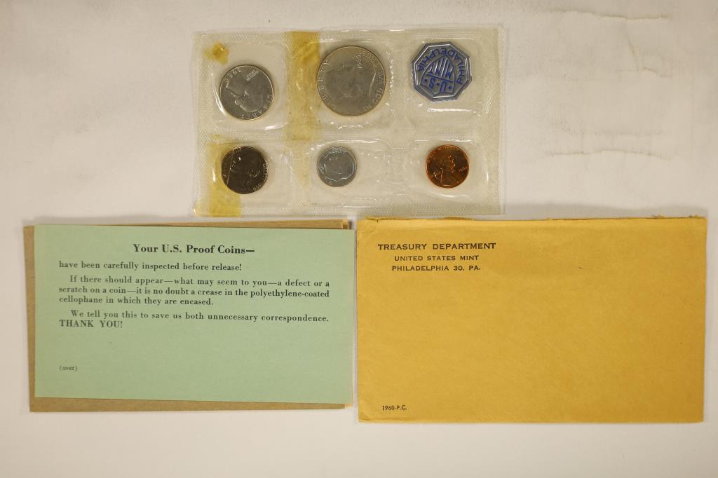 1960 US SILVER PROOF SET (WITH ENVELOPE) (1 of 2)