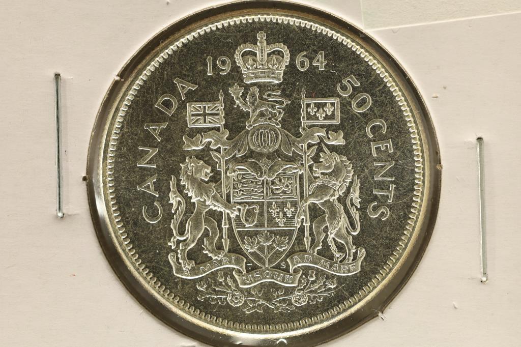 1964 CANADA SILVER 50 CENT BU .3 OZ. ASW (1 of 2)