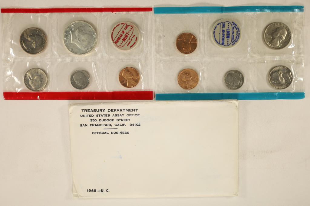 1968 US MINT SET (UNC) P/D/S (WITH ENVELOPE) (1 of 2)