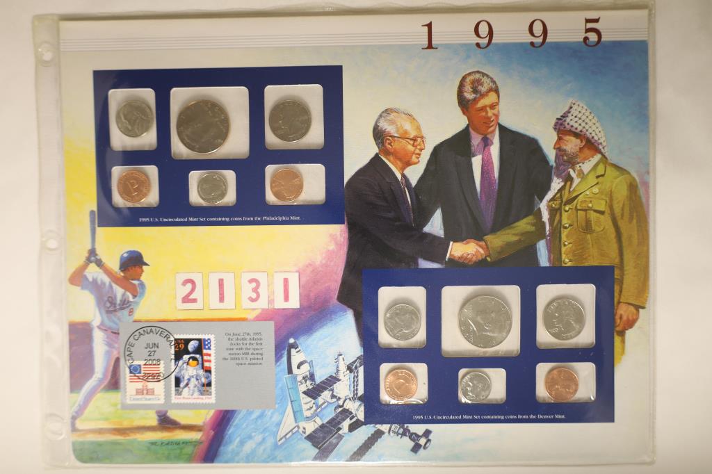 1995 US MINT SET (UNC) P/D ON NICE INFO CARD WITH (1 of 2)
