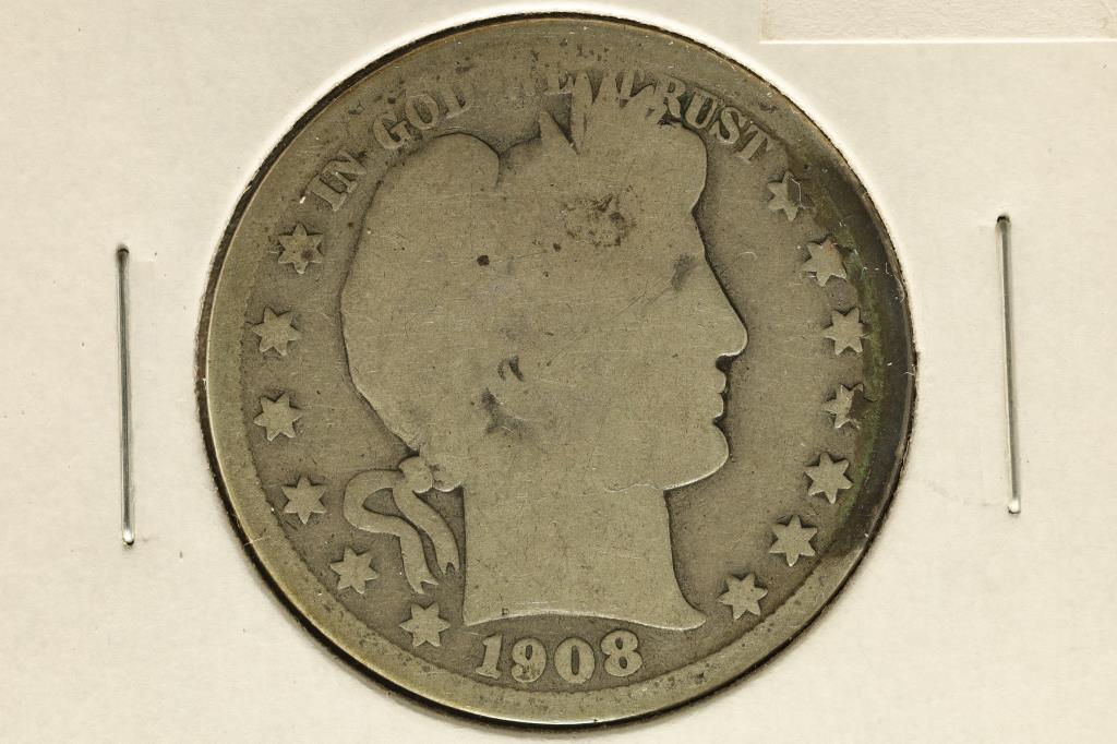1908-D SILVER BARBER HALF DOLLAR (1 of 2)