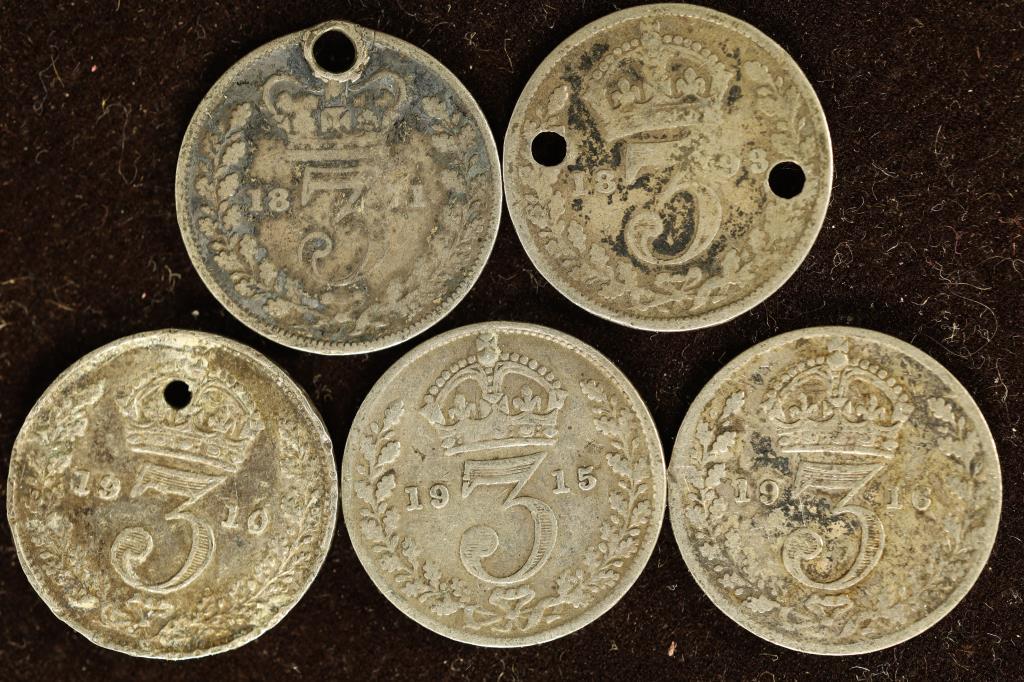 1871, 1899, 1910, 1915 & 1916 GREAT BRITAIN SILVER (1 of 2)