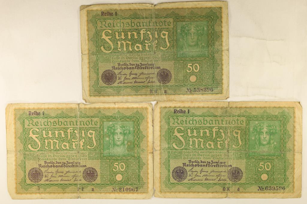 3-1919 GERMAN 50 MARK BILLS (1 of 2)