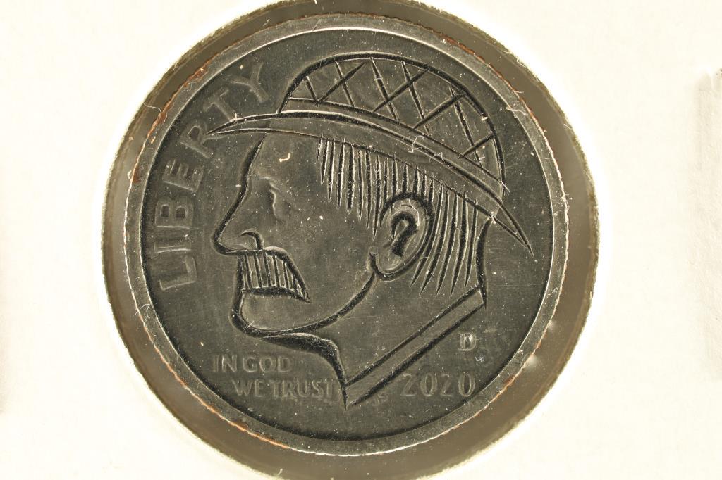 HOBO DIME ON A 2020-D ROOSEVELT DIME BRILLIANT UNC: NEAT PIECE HAND ENGRAVED, USUALLY DO NOT SEE DIMES DONE UP