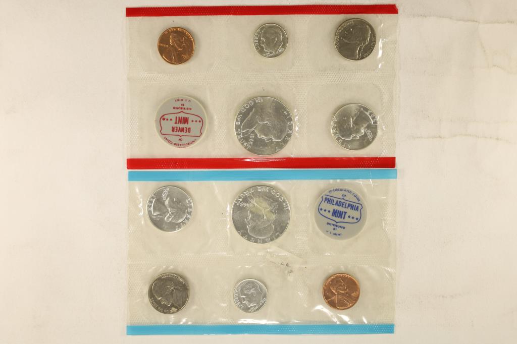 SILVER 1963 US MINT SET (UNC) P/D (NO ENVELOPE) (1 of 2)