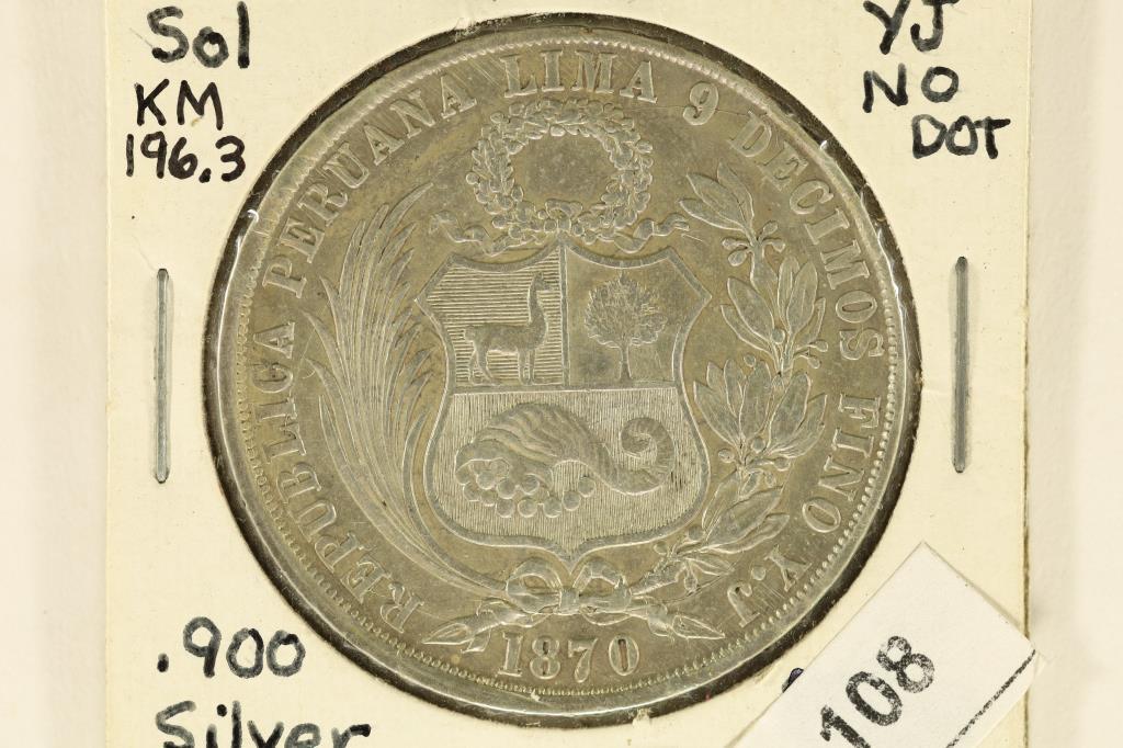 1870-YJ NO DOT PERU SILVER 1 SOL (1 of 2)