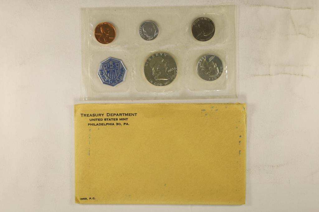 1963 US SILVER PROOF SET (WITH ENVELOPE) (1 of 2)