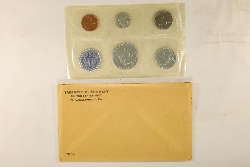 1961 US SILVER PROOF SET (WITH ENVELOPE) (1 of 2)