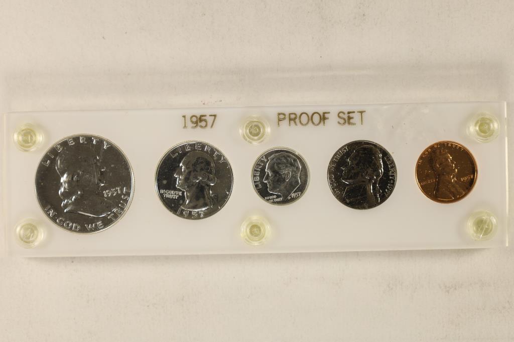1957 US SILVER PROOF SET IN PLASTIC HOLDER (1 of 2)
