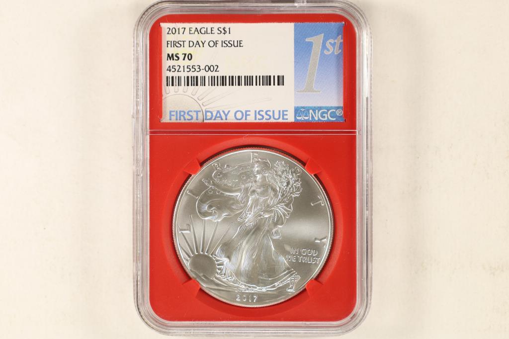 2017 AMERICAN SILVER EAGLE NGC MS70 1ST DAY ISSUE (1 of 2)