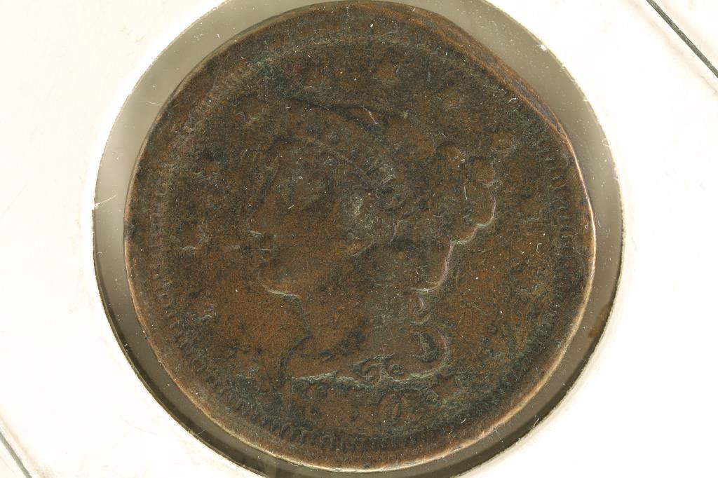 1850 US LARGE CENT FLAT RIM ONE SIDE (1 of 2)