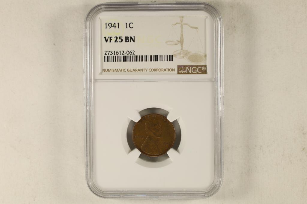 1941 LINCOLN WHEAT CENTS NGC VERY FINE 25 BN (1 of 2)