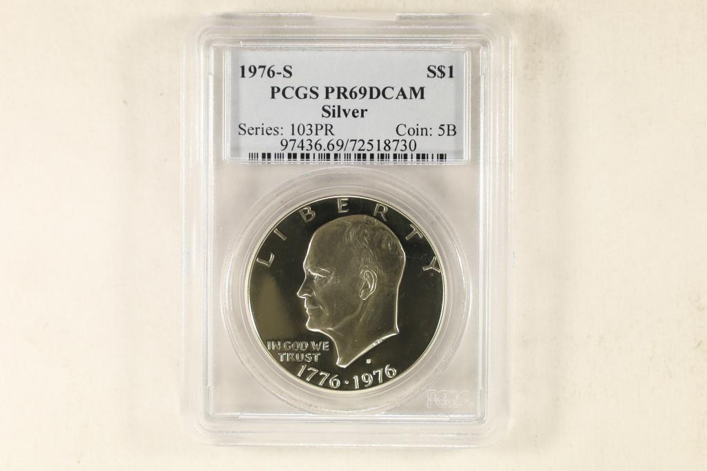 1976-S SILVER IKE DOLLAR PCGS PR69 DCAM (1 of 2)