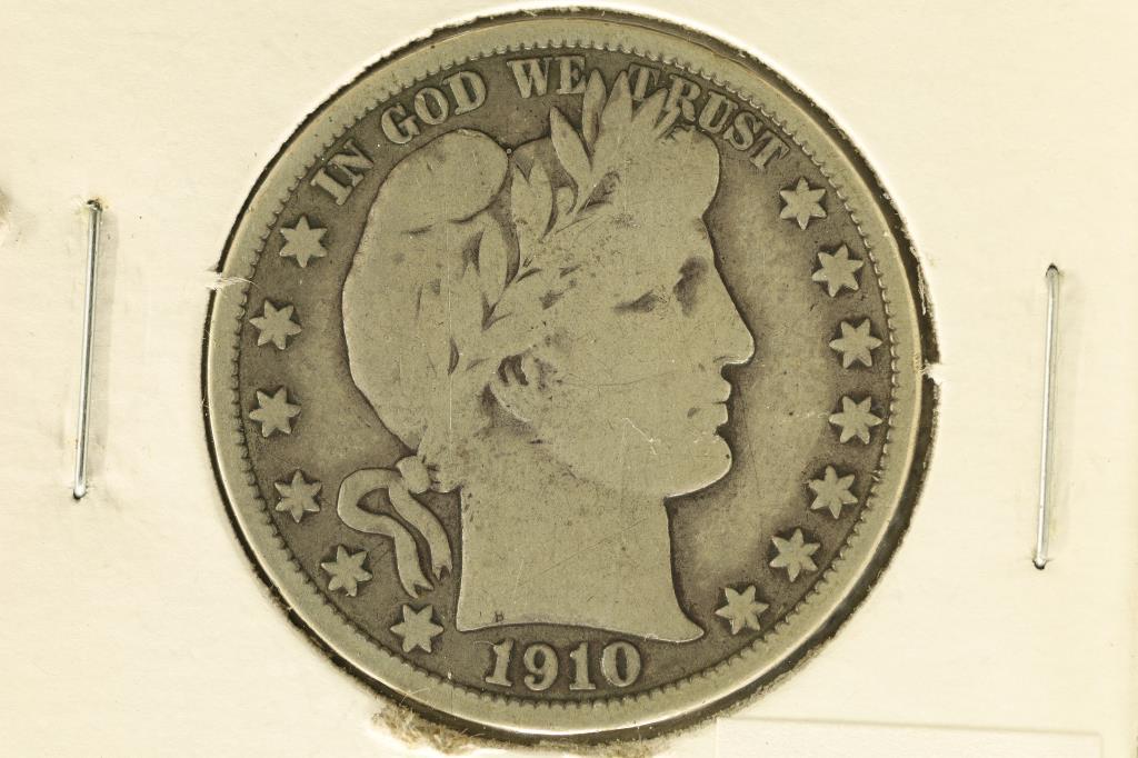 1910 SILVER BARBER HALF DOLLAR VERY GOOD (1 of 2)