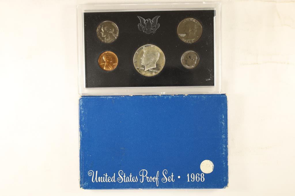 1968 US PROOF SET WITH BOX, 40% SILVER JFK HALF (1 of 2)