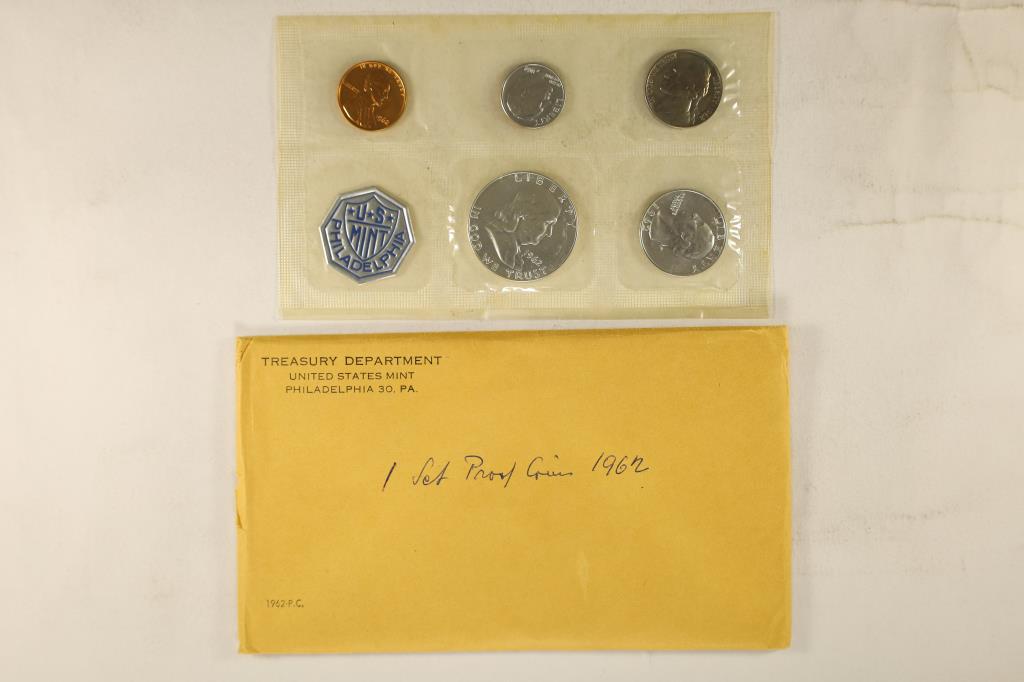 1962 US SILVER PROOF SET (WITH ENVELOPE) (1 of 2)