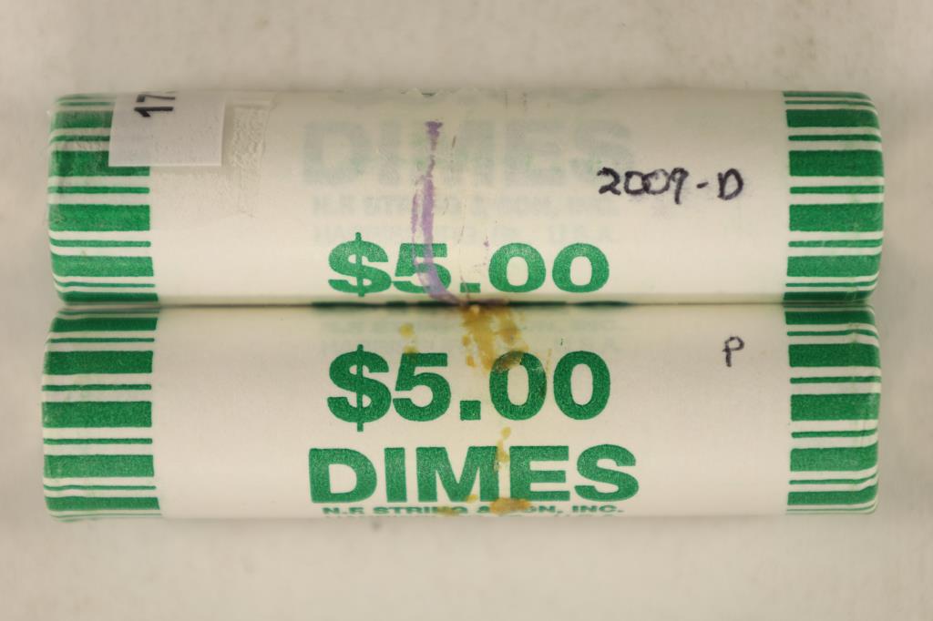 2-BRILLIANT UNC ROLLS OF ROOSEVELT DIMES: 2009-D & (1 of 1)