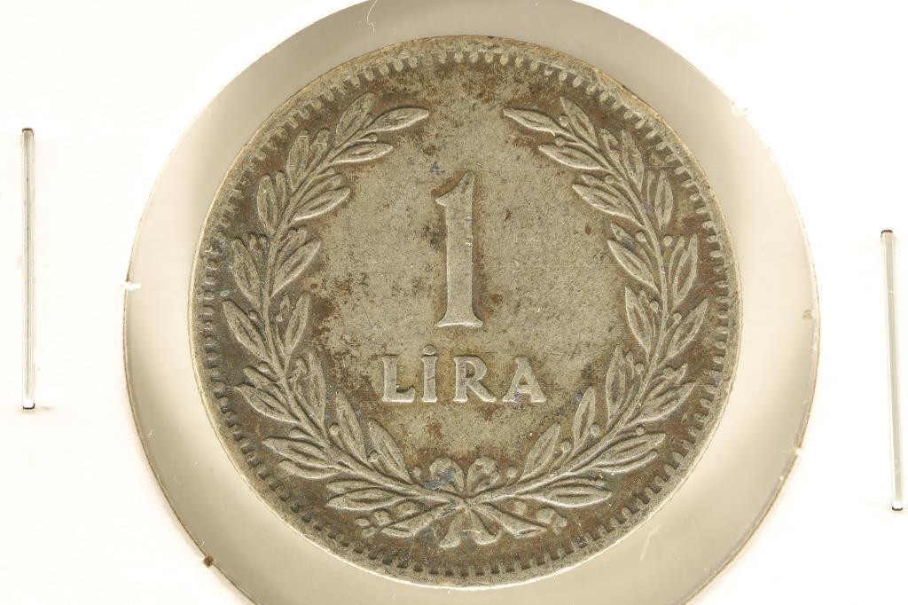 1947 TURKEY SILVER 1 LIRA .1447 OZ. ASW (1 of 2)