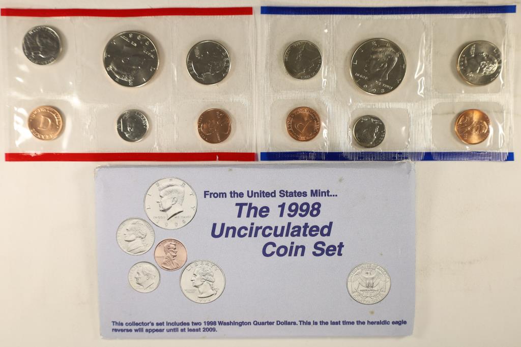 1998 US MINT SET (UNC) P/D (WITH ENVELOPE) (1 of 2)