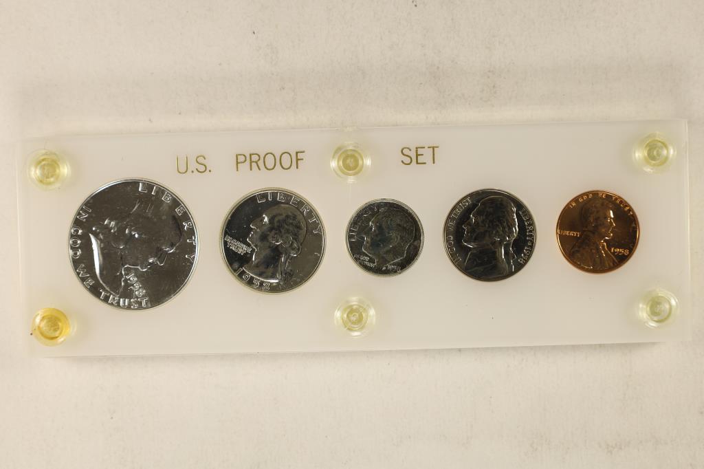 1958 US PROOF SET IN PLASTIC CASE SOME TONING (1 of 2)