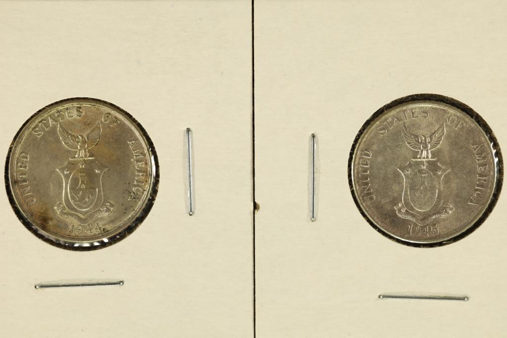 1944-D & 1945-D US/PHILIPPINES SILVER 20 CENTAVOS (1 of 2)