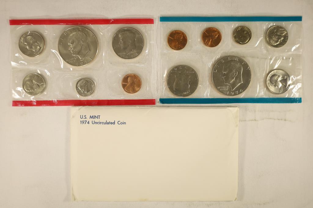 1974 US MINT SET (UNC) P/D/S (WITH ENVELOPE) (1 of 2)