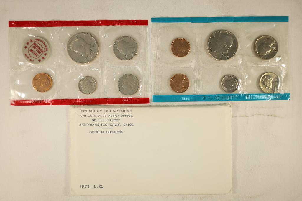 1971 US MINT SET (UNC) P/D/S (WITH ENVELOPE) (1 of 2)
