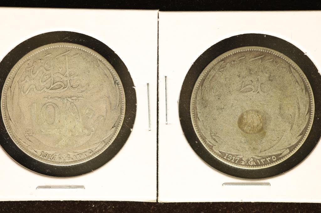 2-1917 EGYPT SILVER 10 PIASTRES. .3749 OZ ASW EACH (1 of 2)