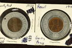 2 ENCASED CENTS 1939 BEAUTYREST & 1949 REXALL