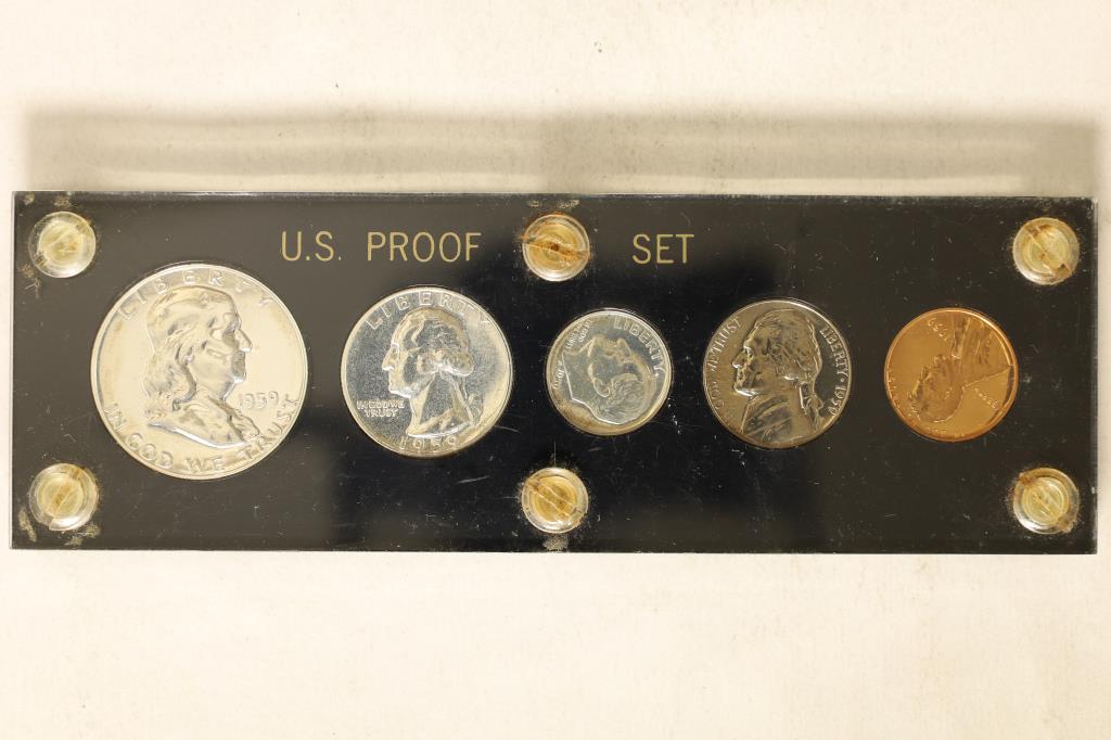 1959 US SILVER PROOF SET IN HARD PLASTIC HOLDER (1 of 2)