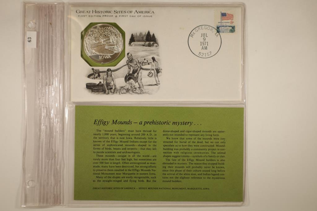 STERLING SILVER PROOF ROUND ON FDC WITH INFO CARD (1 of 2)