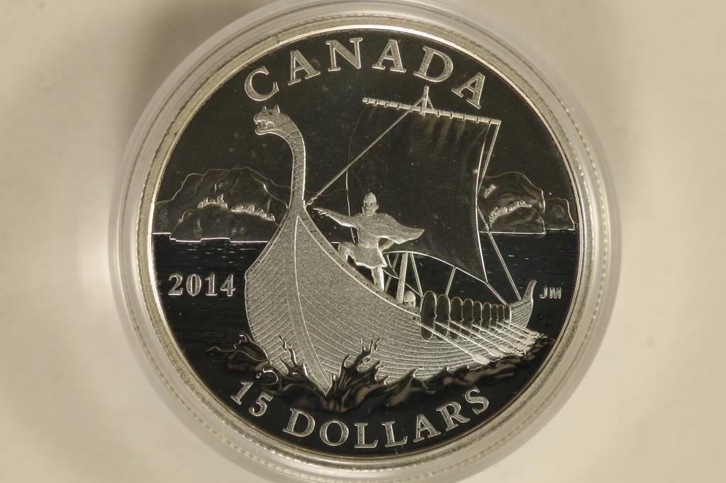 2014 CANADA SILVER $15 BU COIN. EXPLORING CANADA (1 of 3)