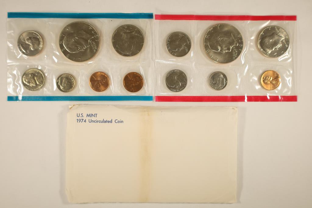 1974 US MINT SET (UNC) P/D/S (WITH ENVELOPE) (1 of 2)