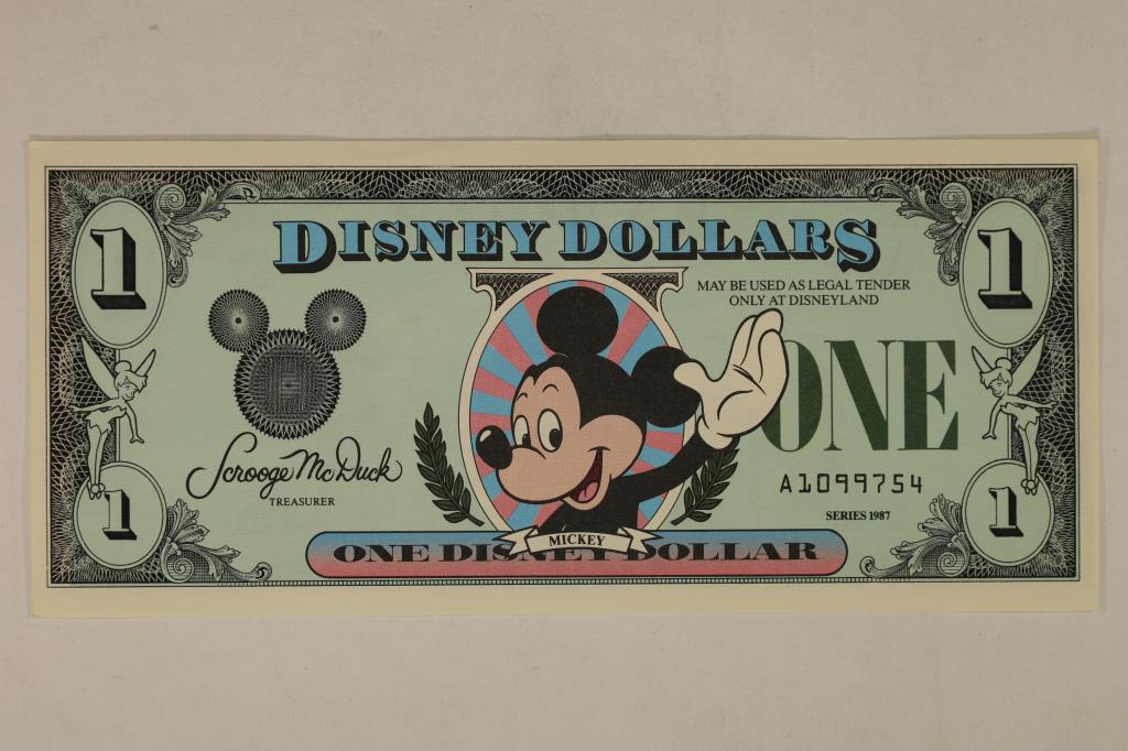 1987 DISNEY DOLLAR "MICKEY MOUSE" CRISP UNC (1 of 2)