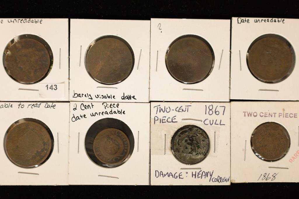8 ASSORTED PROBLEM US COINS-5 US LARGE CENTS & 3 (1 of 2)